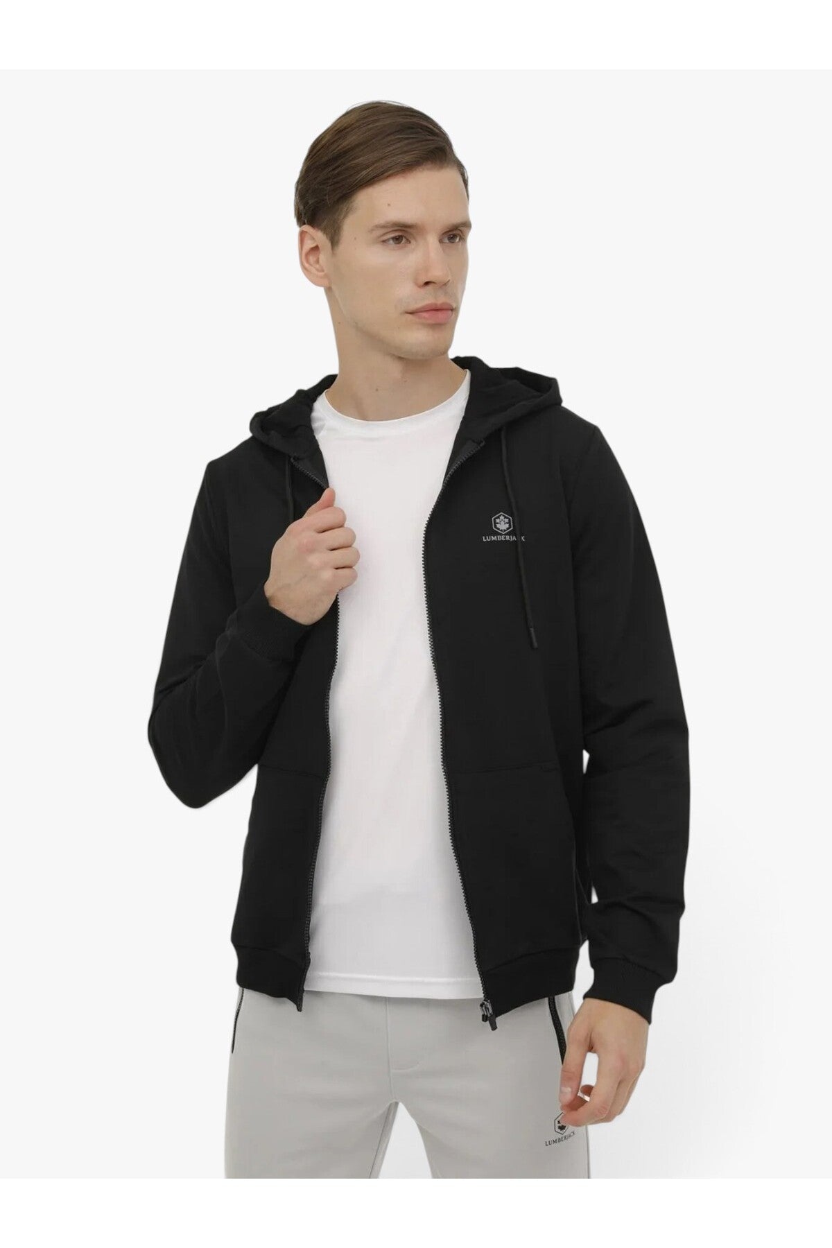 Lumberjack Erkek Kapüşonlu Sweatshirt SN72 - Siyah
