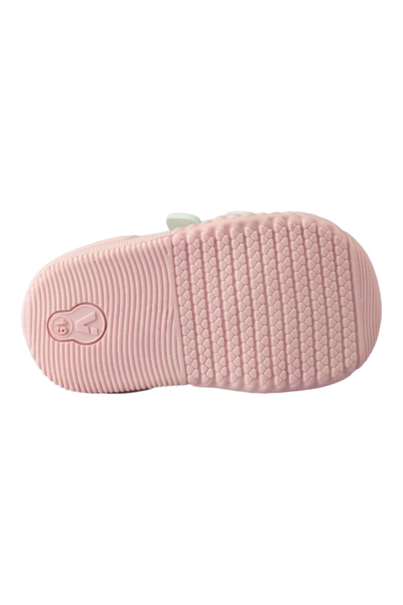 Sporline Vicco pudra pembe renkli, suni deri çocuk sneaker ayakkabısının tırtıklı taban detayı