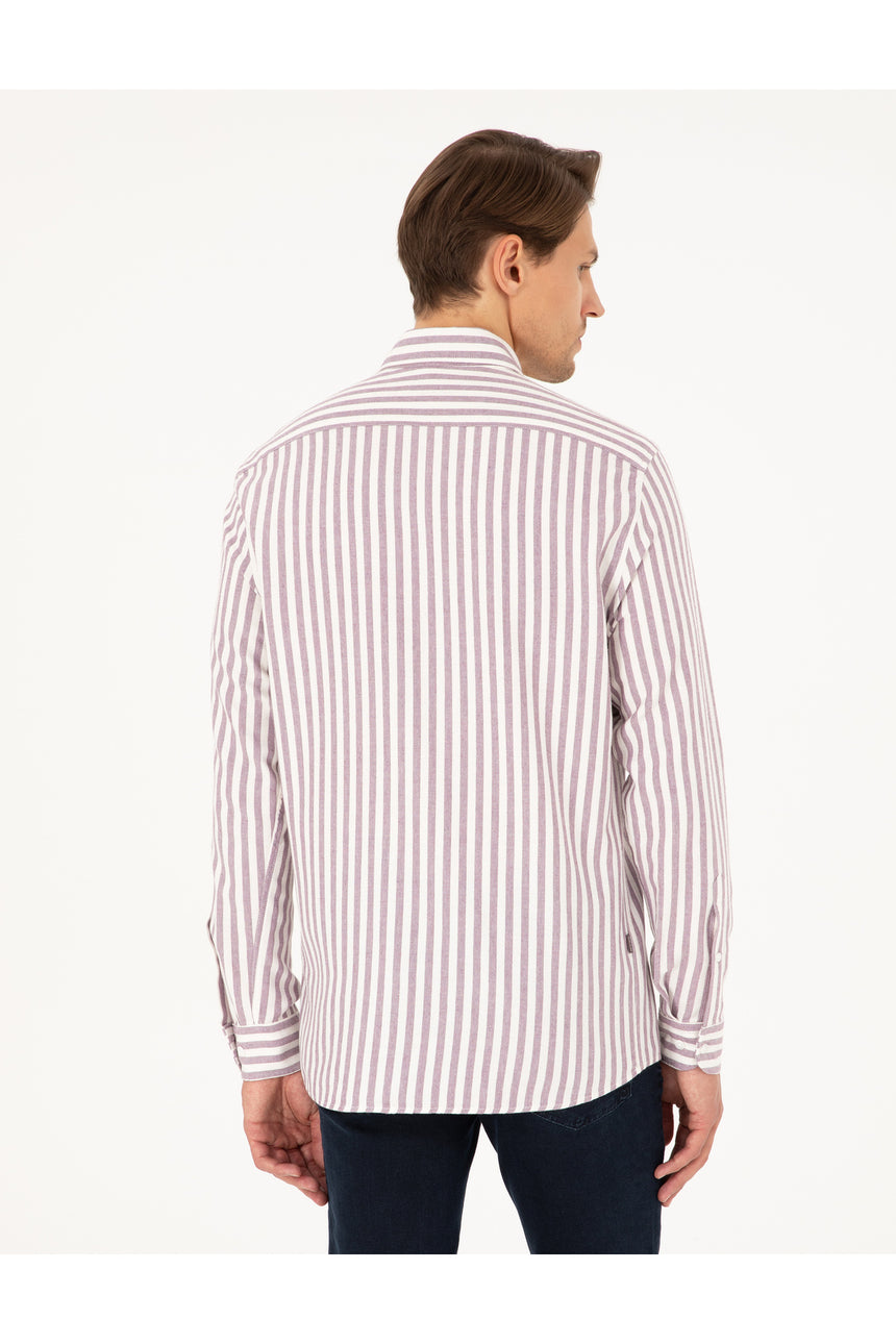 pierre cardin erkek dokuma gömlek 2021868 - Mor