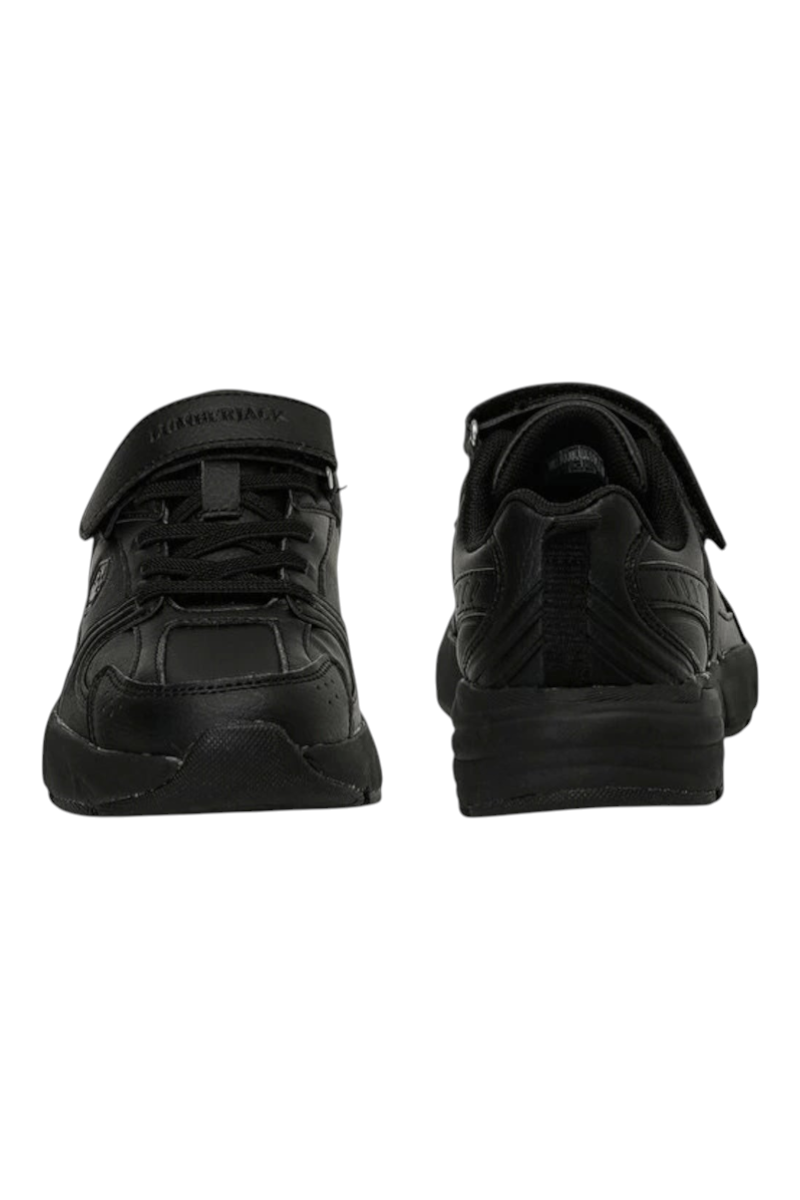 Sporline Lumberjack siyah çocuk sneaker, cırt cırtlı ve bağcıklı tasarıma sahip rahat tekstil spor ayakkabı.