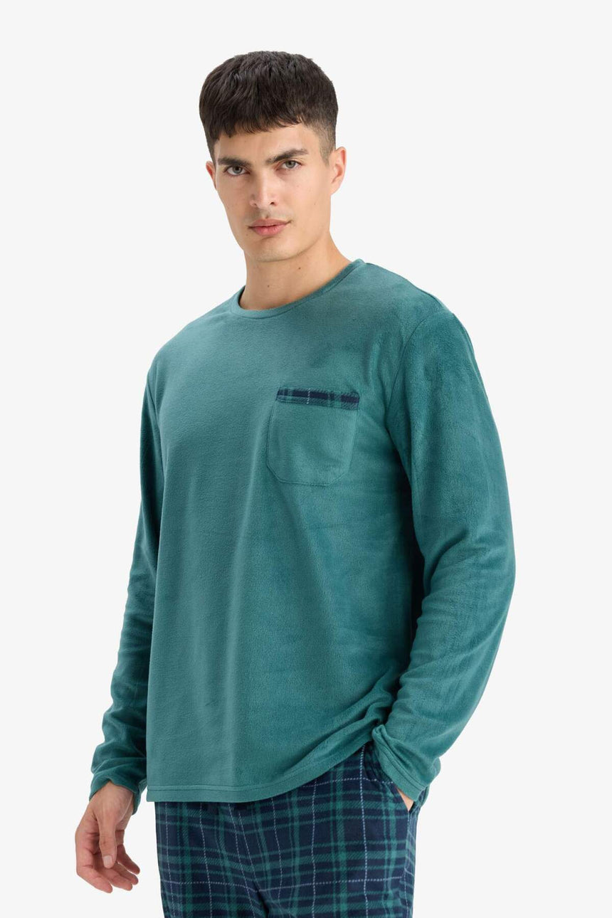 DeFacto Erkek Pijama Takımı D0047AX - Yeşil