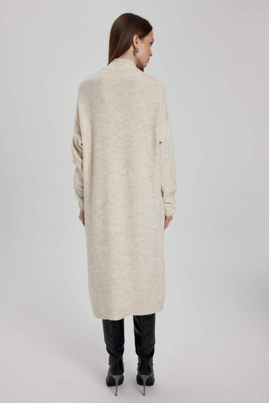 Defacto Kadın Long Sleeve Trico Dress Y2073Az - Ekru