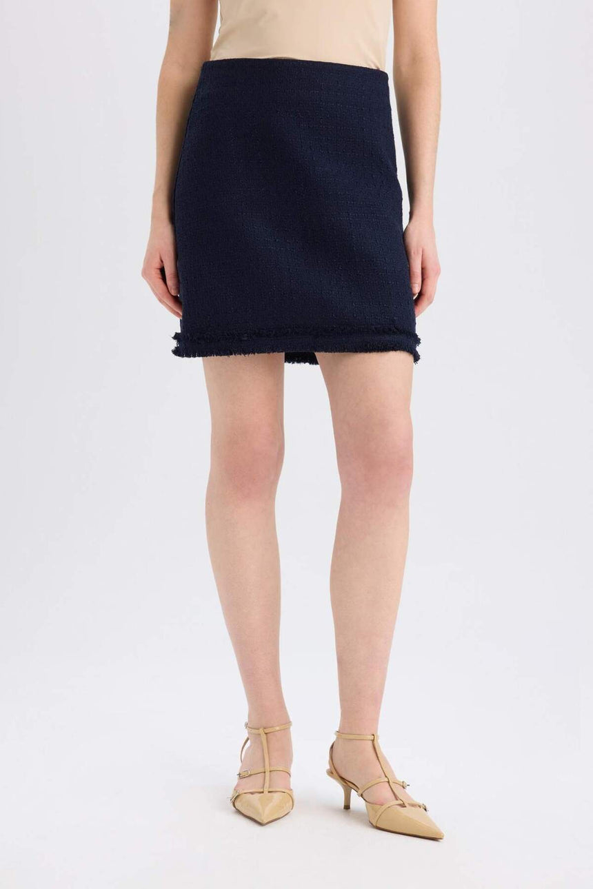 Defacto Kadın Woven Skirt D2870Ax - Koyu Lacivert