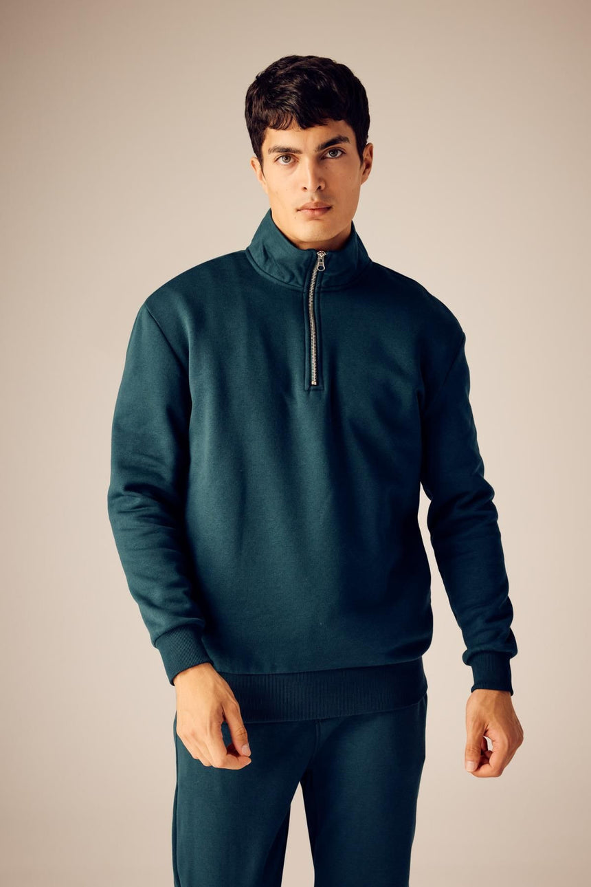 DeFacto Erkek Sweatshirt X7405AZ - Koyu Yeşil
