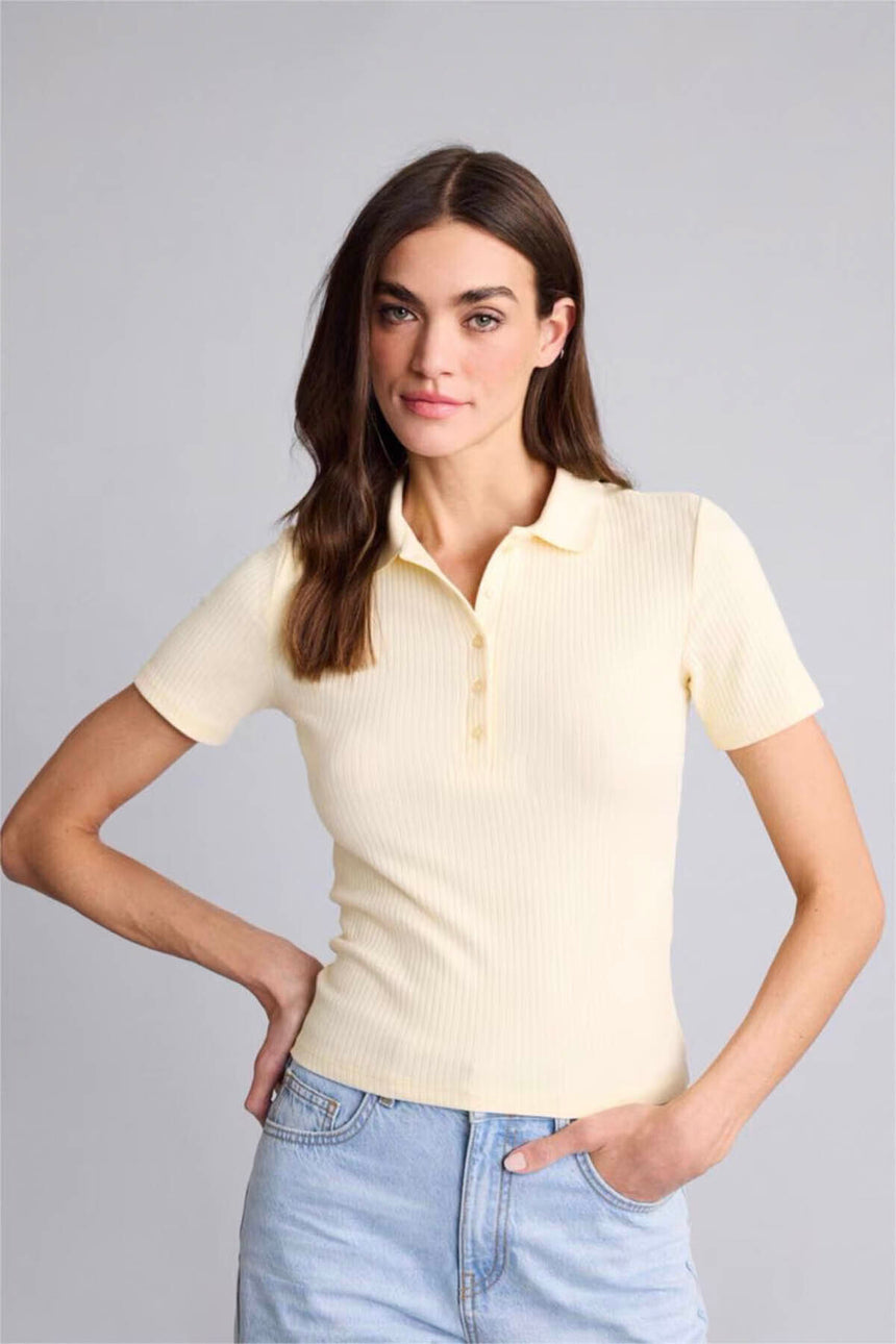 Defacto Kadın Short Sleeve Polo T-Shirt E6577AX - Açık Sarı