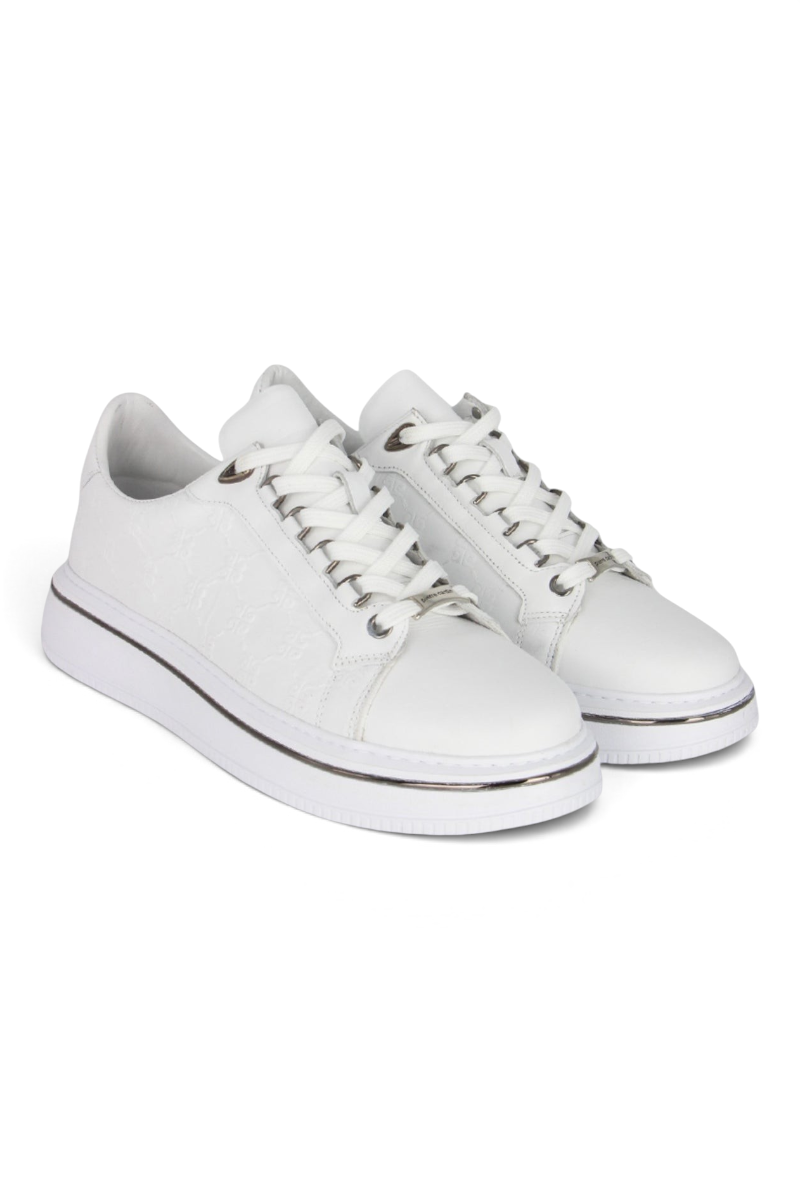 Sporline Pierre Cardin 10231 beyaz erkek sneaker, şık desenli detaylara sahip modern günlük spor ayakkabı