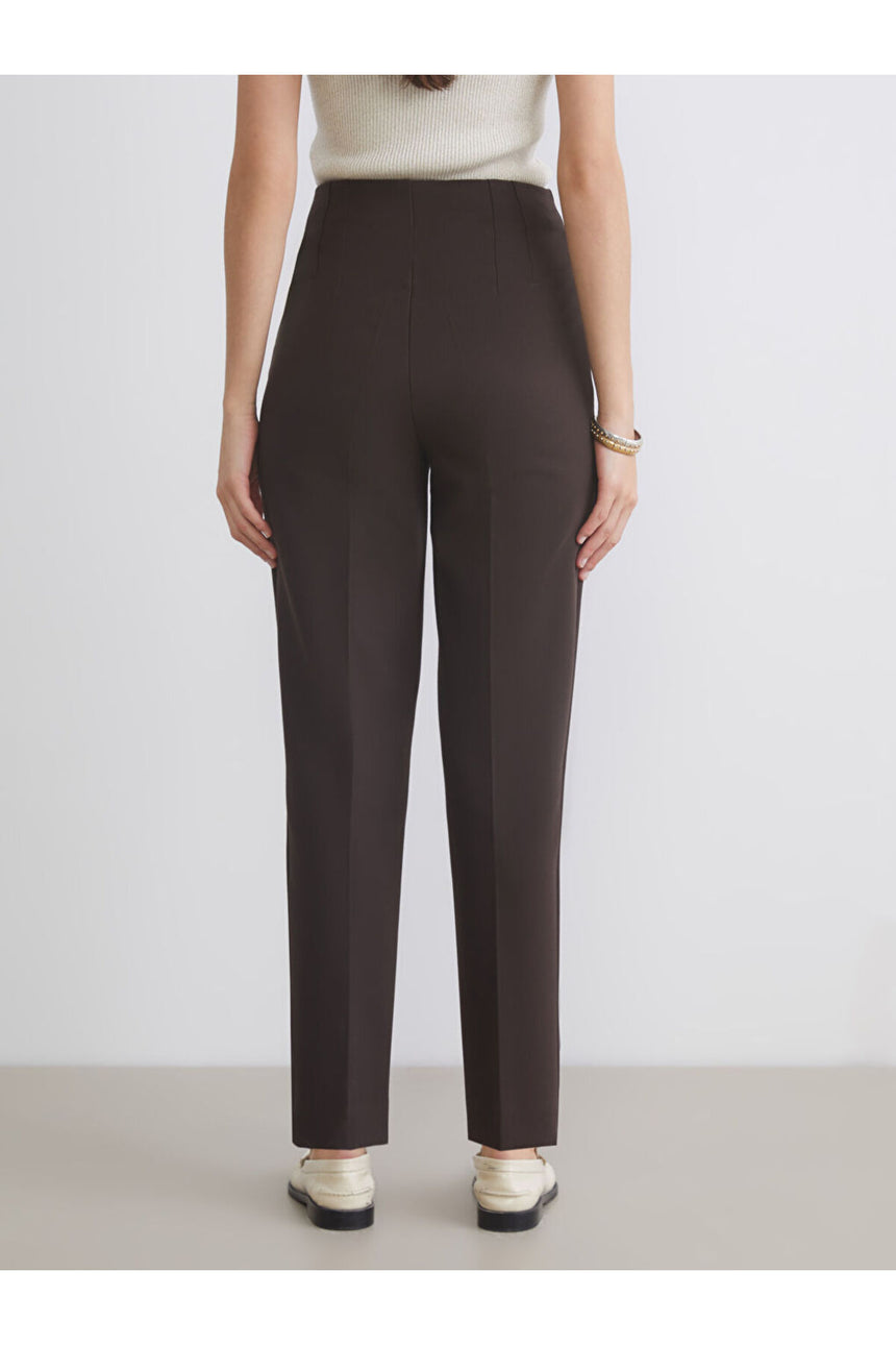 LC Waikiki Kadın Pantolon W5K555AJ - Koyu Kahverengi