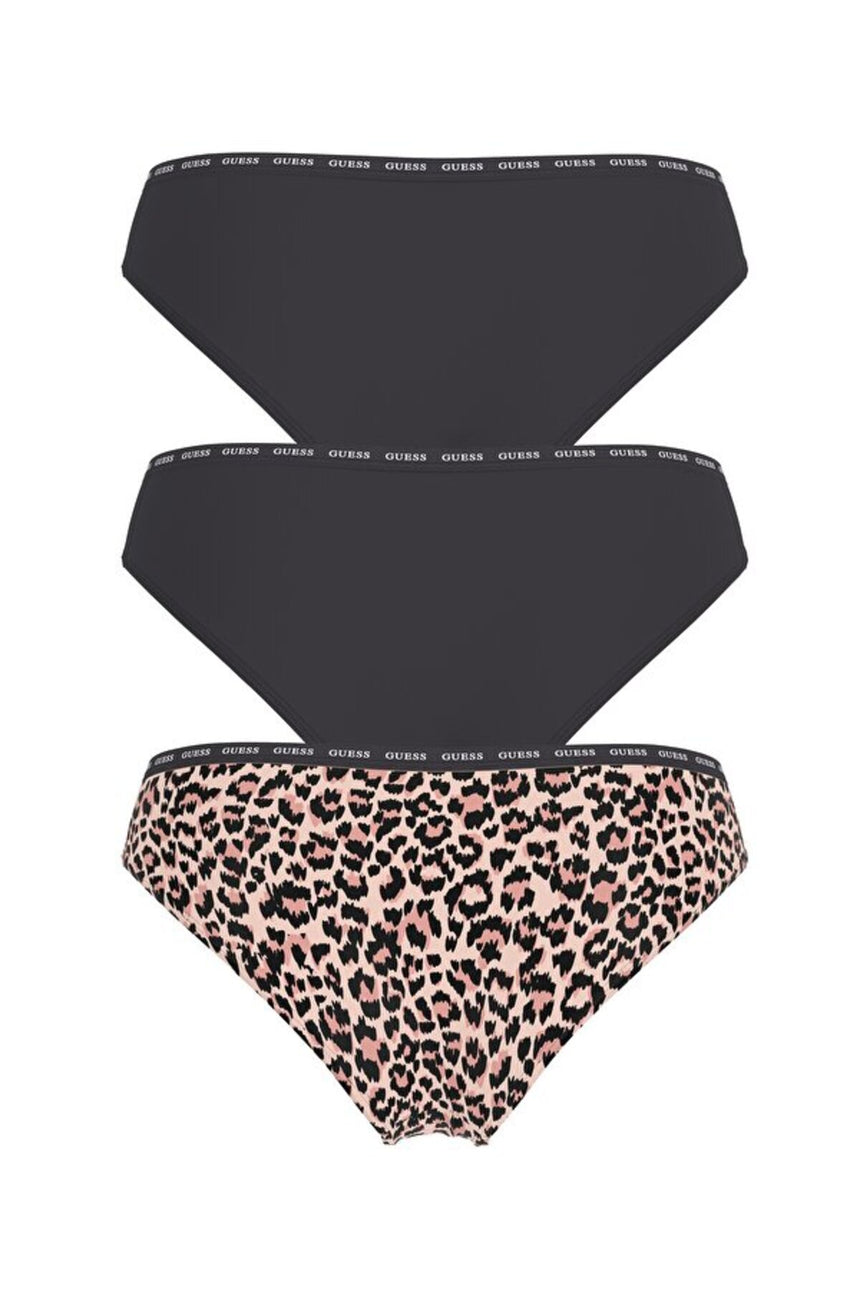 GUESS KADIN 3 PACK PRINTED BASIC O5RG14K6YW1 - Bej Leopar