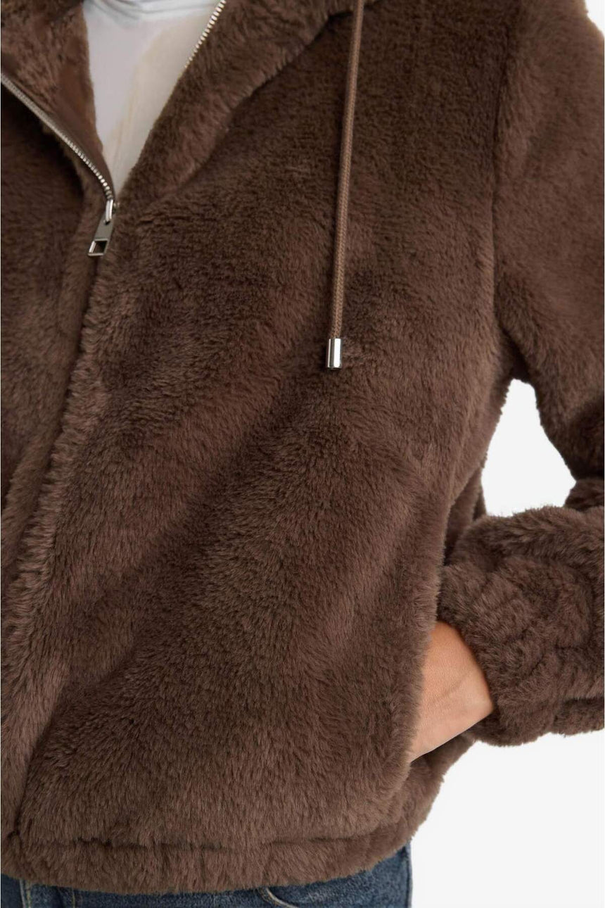 Defacto Kadın Faux Fur F2148Ax - Gri/ Kahverengi