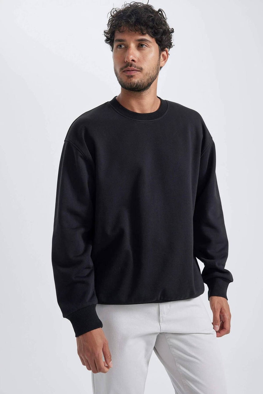 Defacto Erkek Sweat Shirt T5139AZ - Siyah