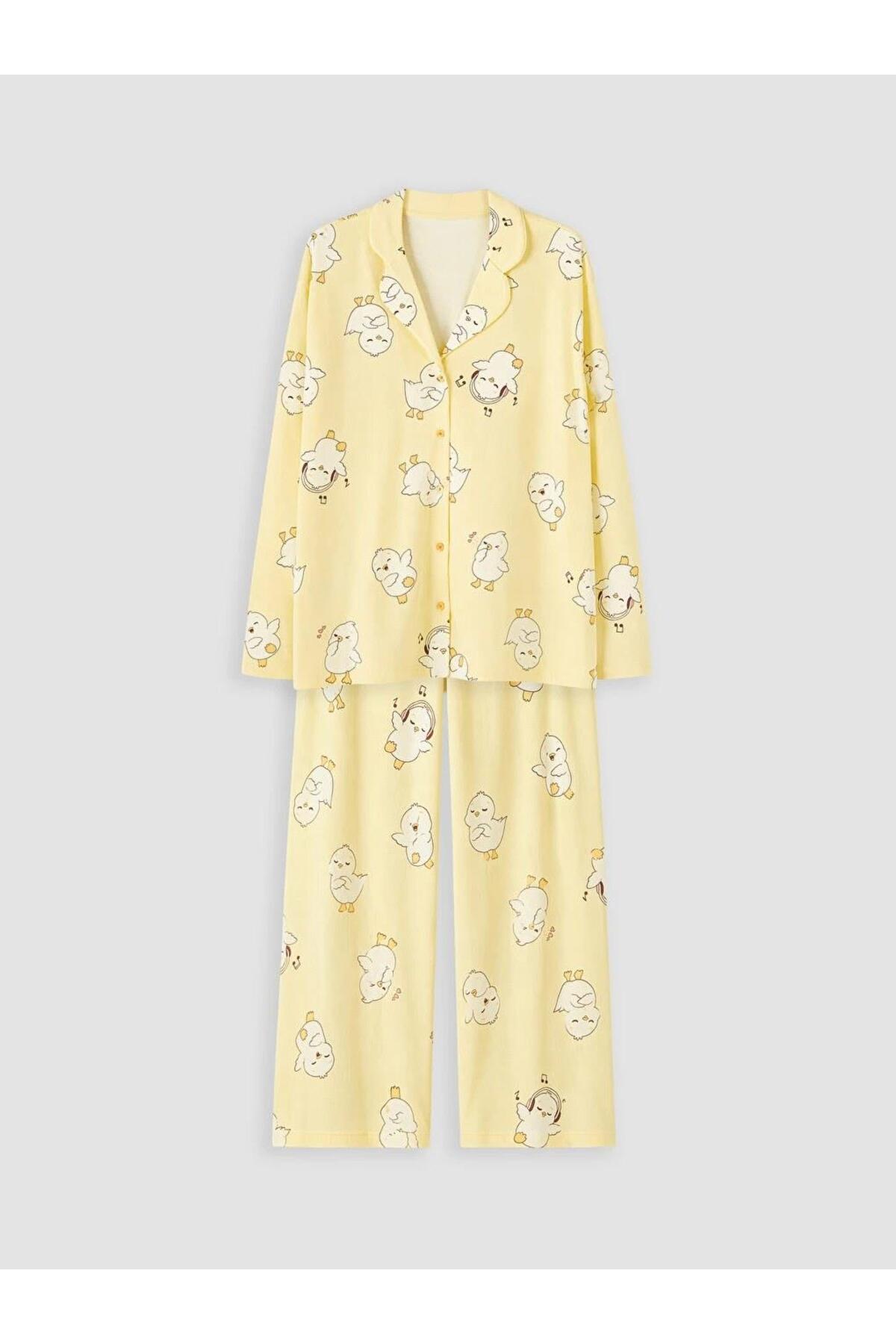 LC Waikiki Kadın Pijama Takımı W67898D8 - Sarı