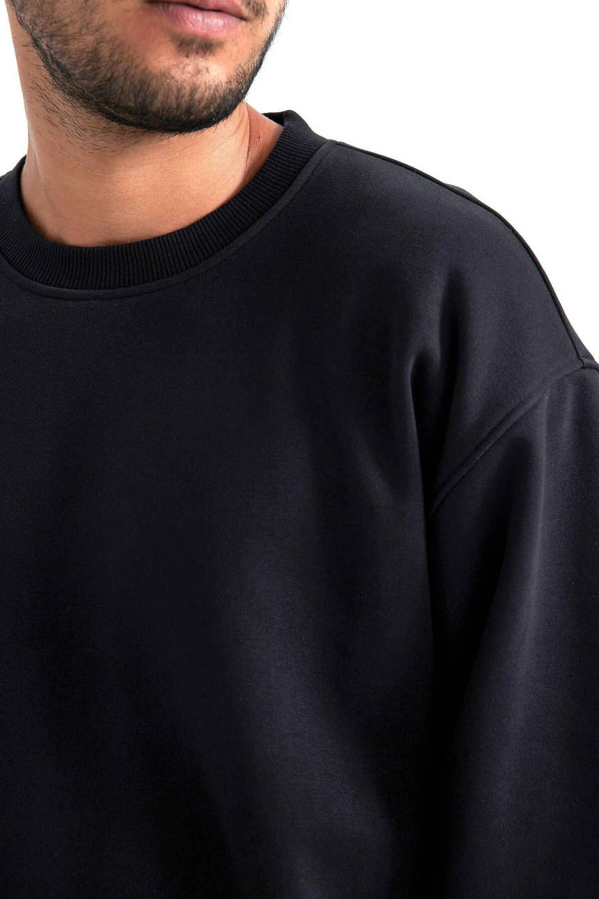 Defacto Erkek Sweat Shirt T5139AZ - Siyah