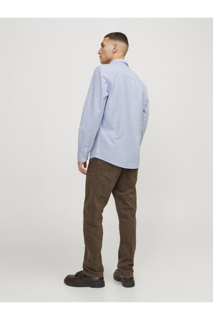 JACK&JONES JJEOXFORD SHIRT LS NOOS 12182486 - Açık Kahverengi