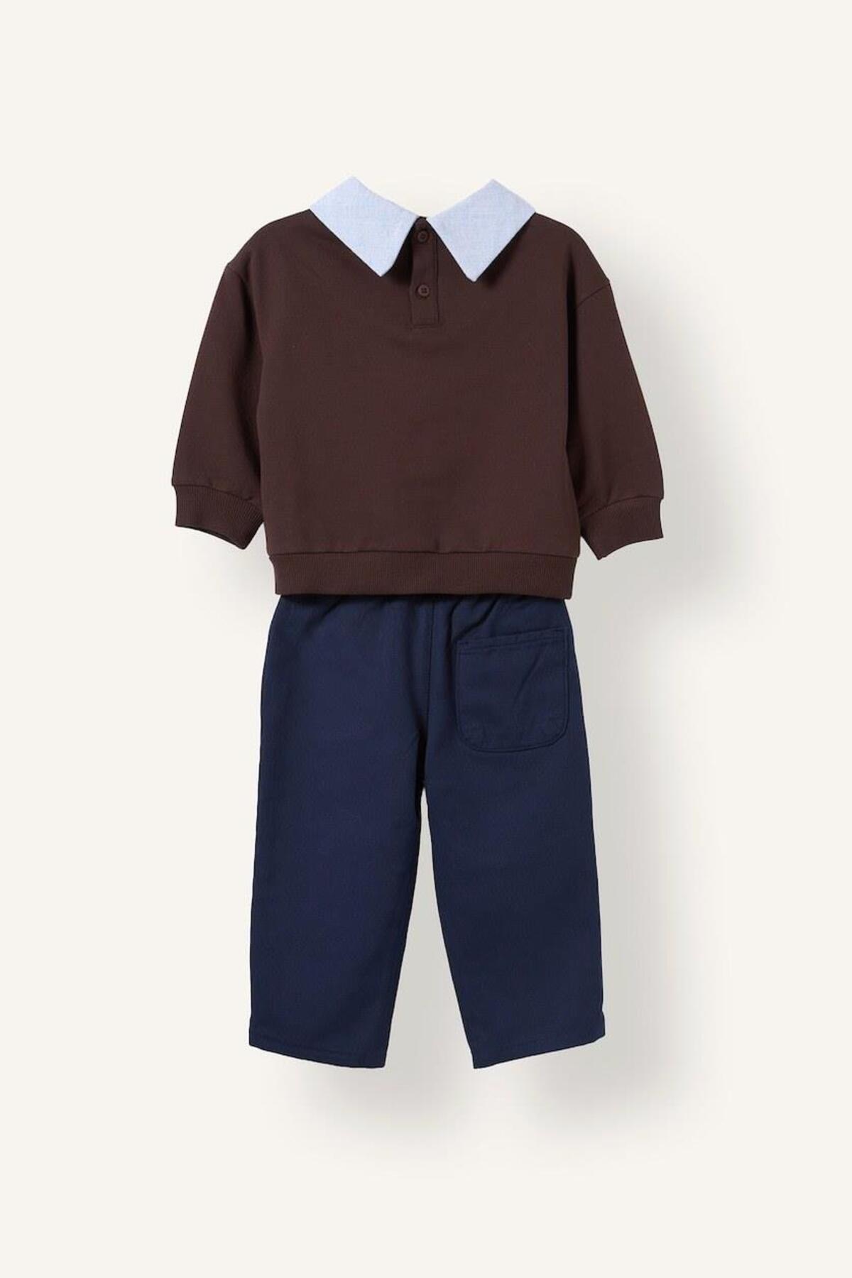 DeFacto Çocuk Pijama Takımı I3306A5 - Kahverengi