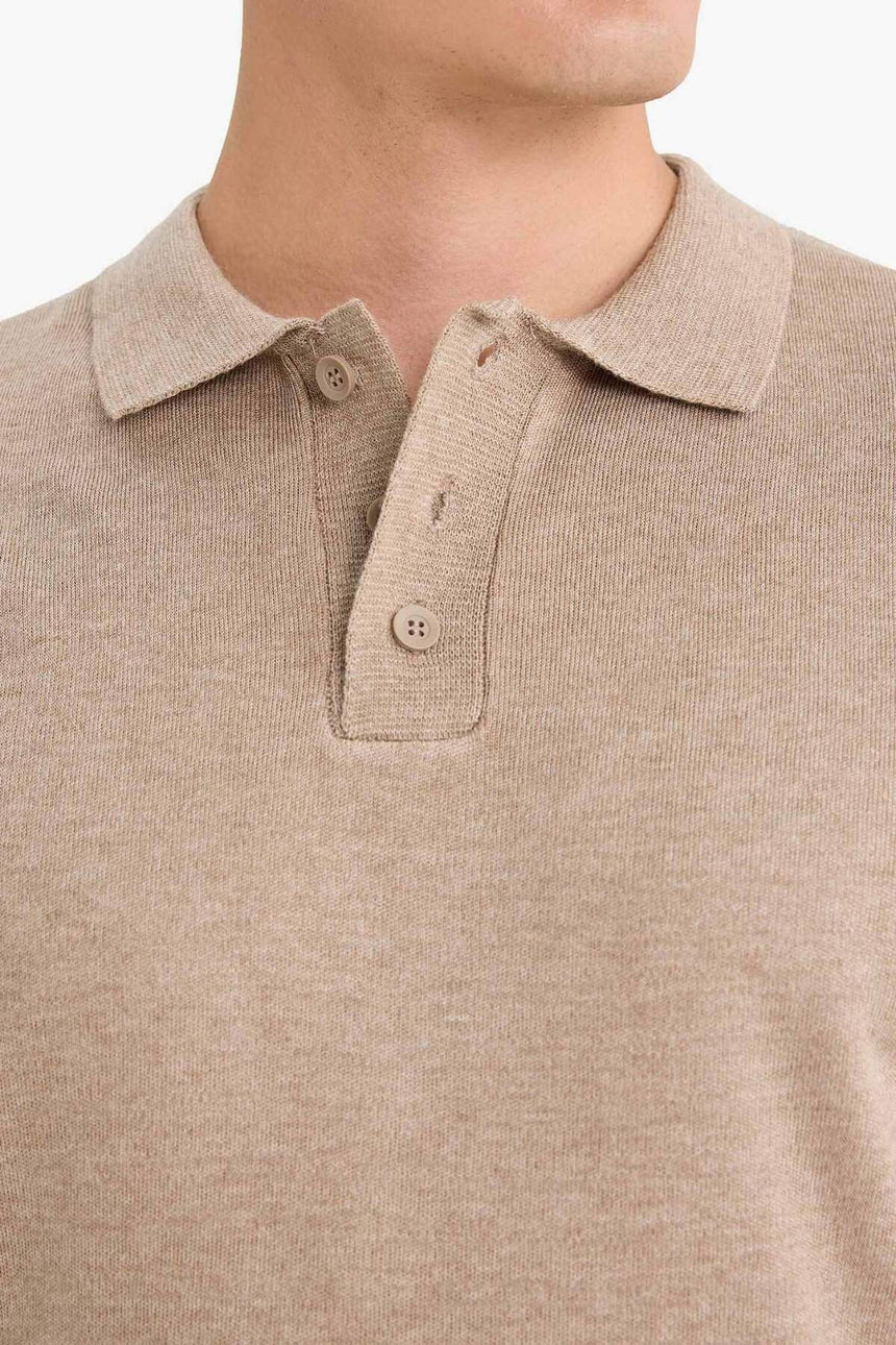 Defacto Erkek Pullover B9713AX - Açık Kahve