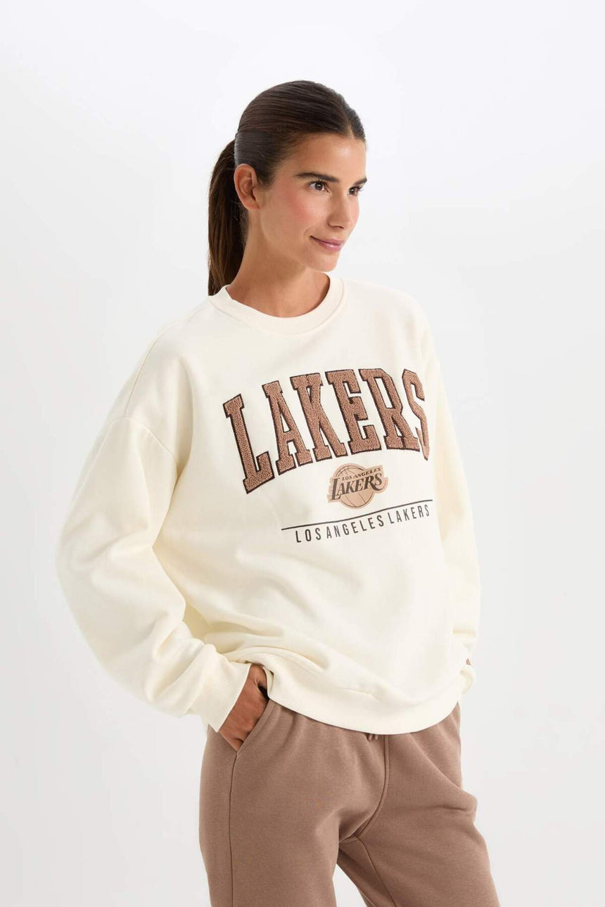 DeFacto Kadın Sweatshirt A9550AX - Ekru