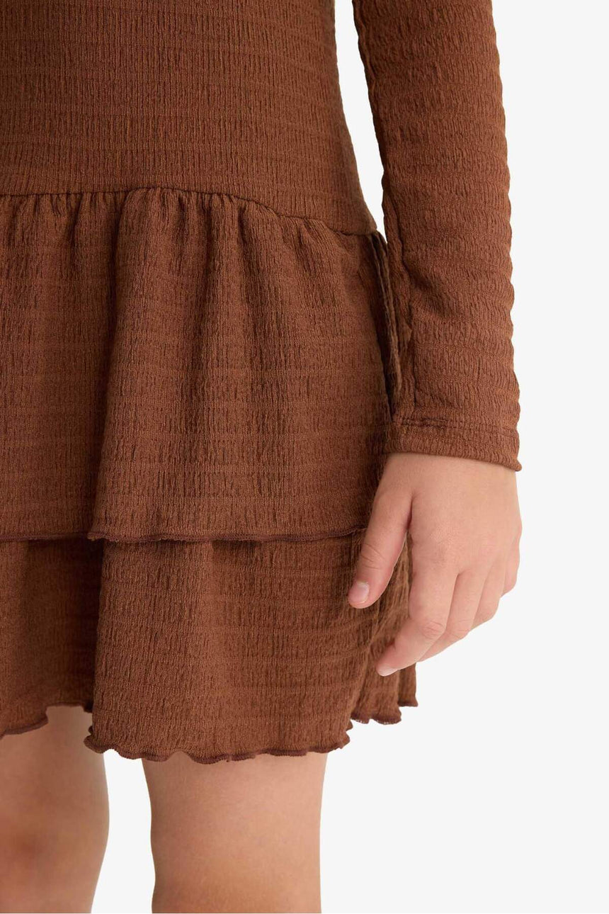 Defacto Çocuk Knitted Dress F7078A8 - Kahverengi