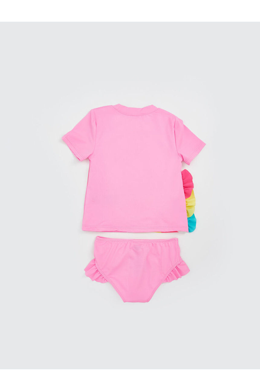 LC Waikiki Çocuk Baskılı Bikini Takımı S5EJ82B1 - Koyu Mor