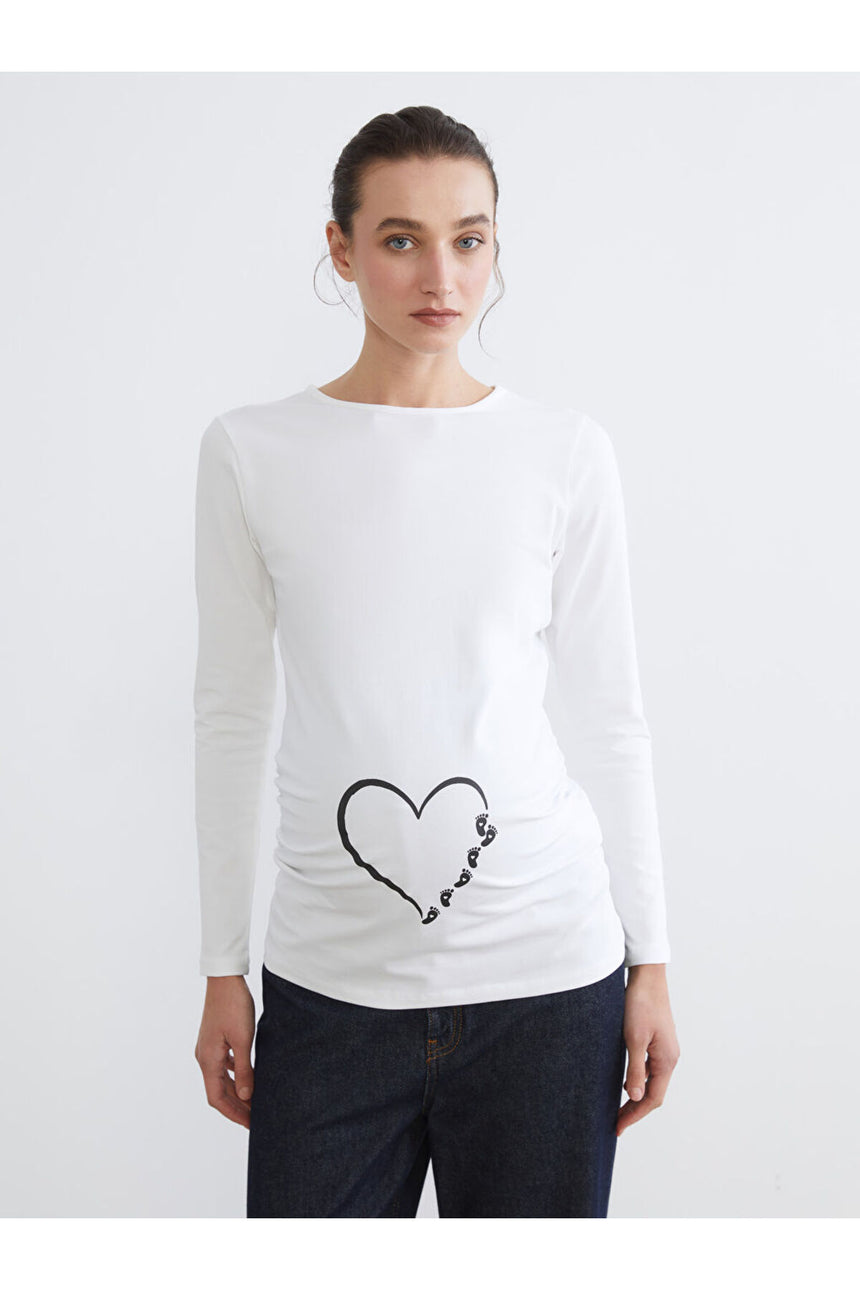LC Waikiki Kadın Uzun Kollu T-Shirt W5MV32B8 - Beyaz