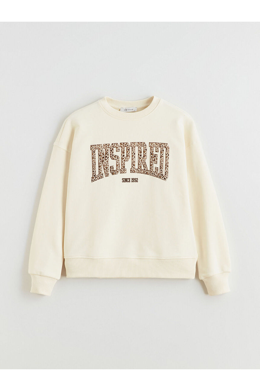 LC Waikiki Kadın Oversize Sweatshirt W5G611B8 - Açık Bej