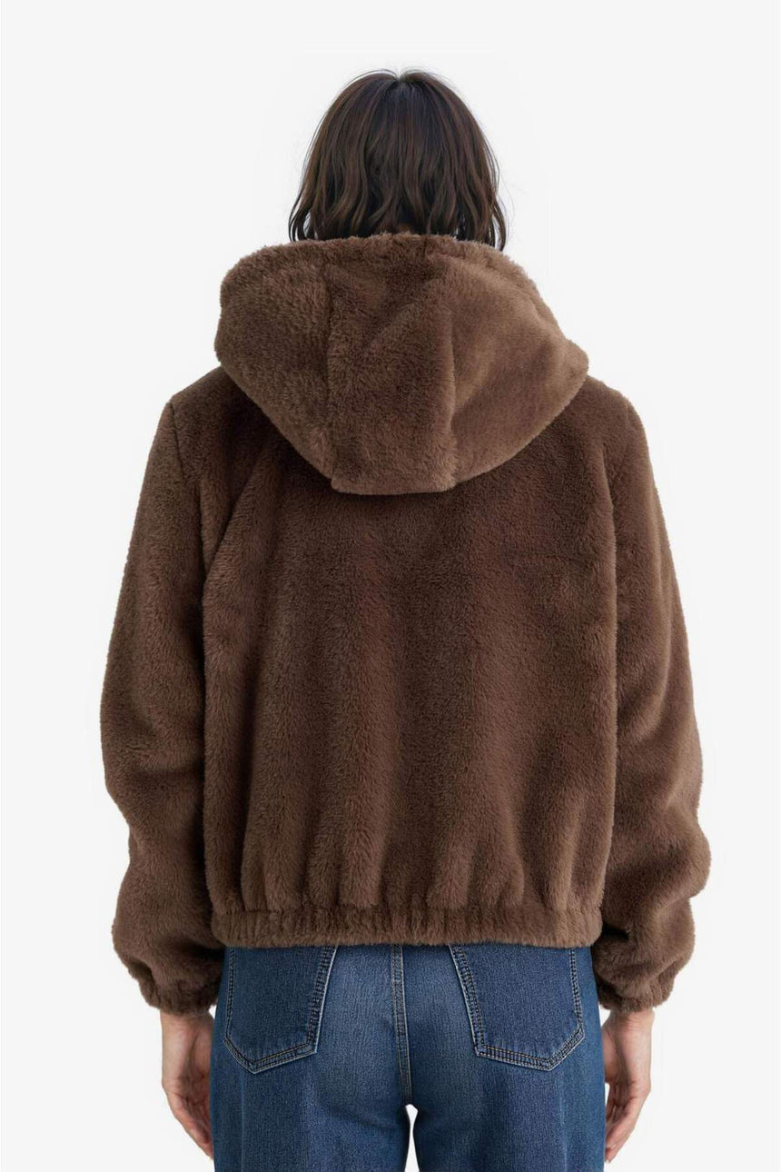 Defacto Kadın Faux Fur F2148Ax - Gri/ Kahverengi