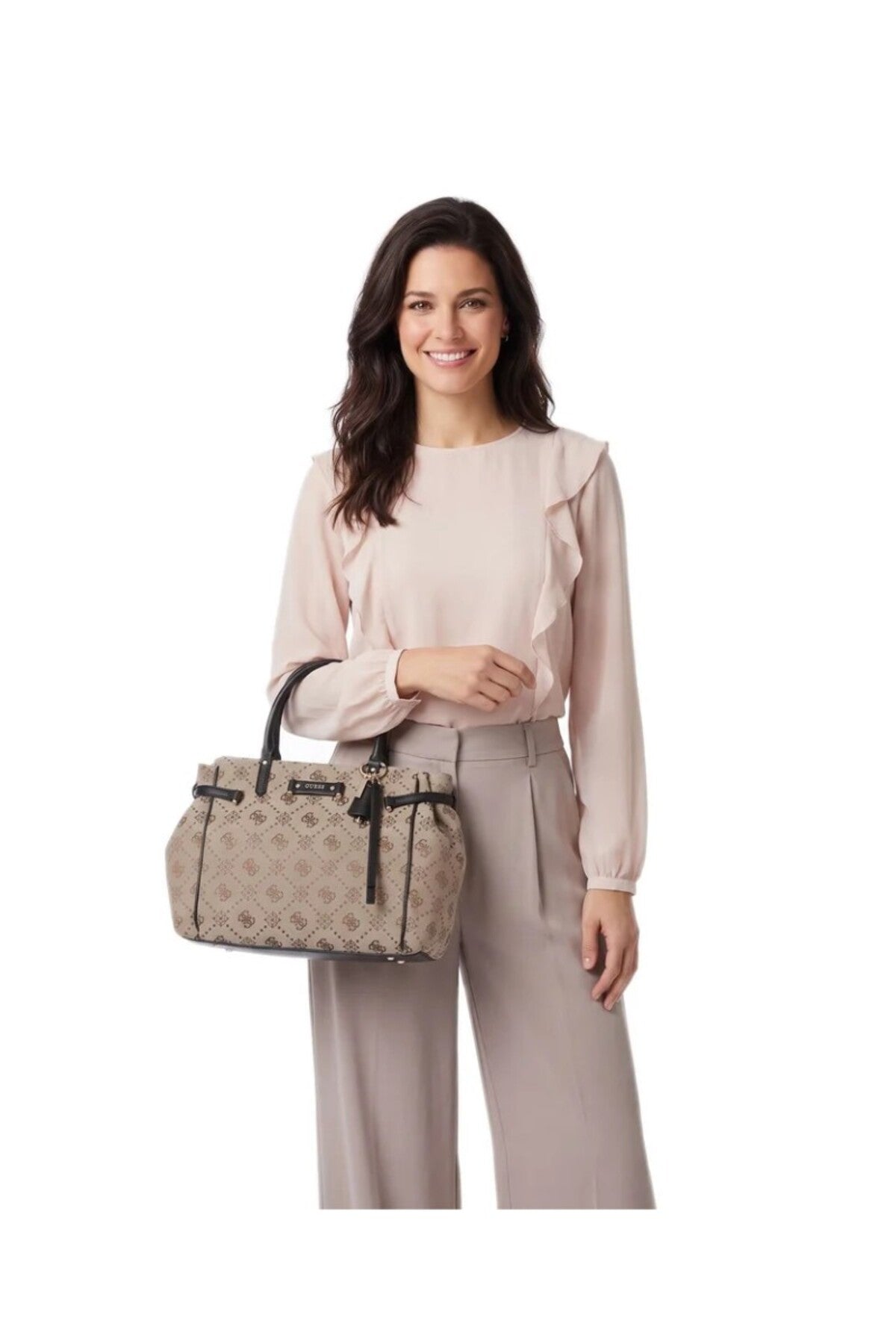 Guess Dorothy Girlfriend Satchel Kadın Omuz Çantası HWJP2231060 - Bej