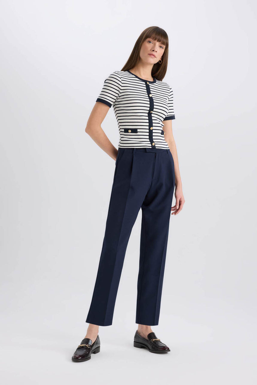 Defacto Kadın Short Sleeve T-Shirt C2566Ax - Koyu Lacivert
