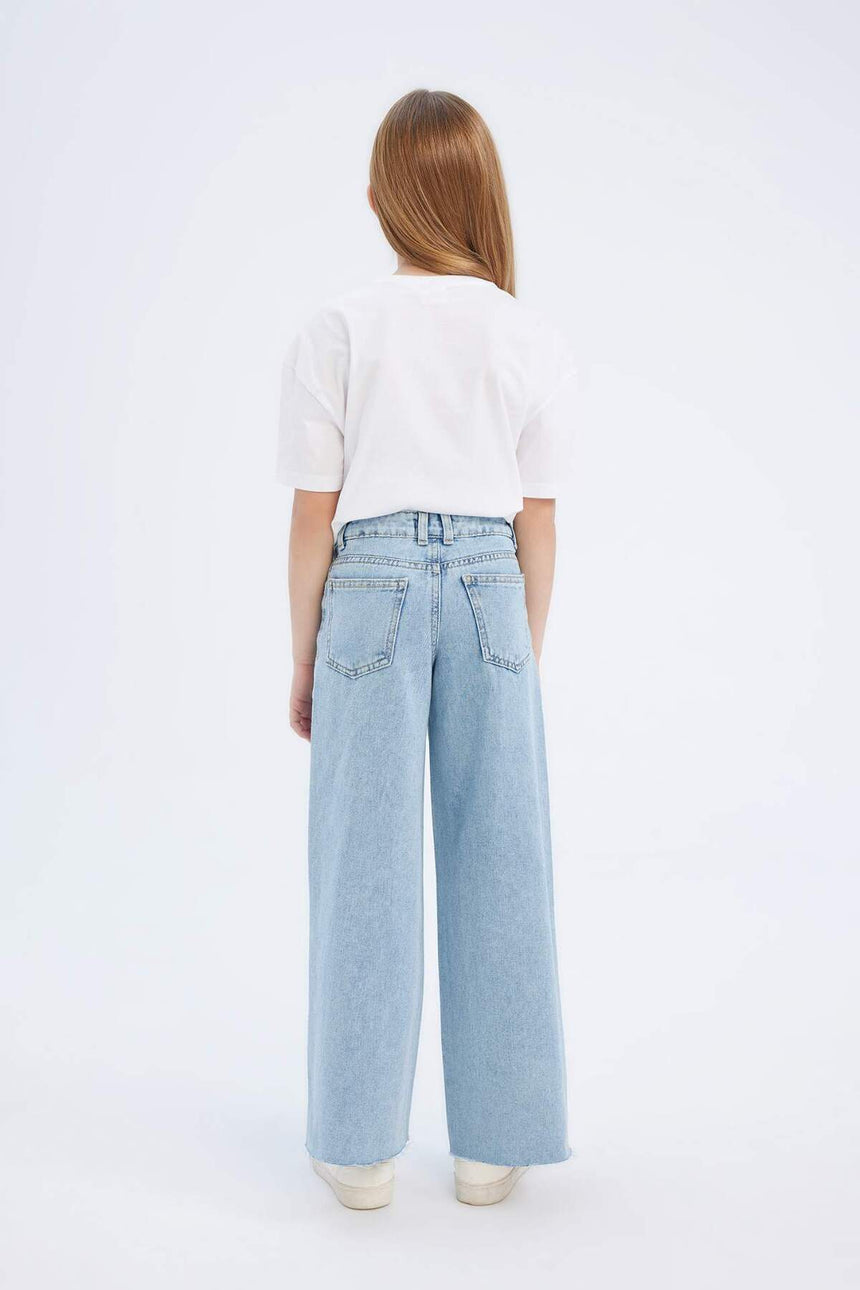 DeFacto Çocuk Wide Leg Jean Pantolon D7092A8 - Açık Mavi