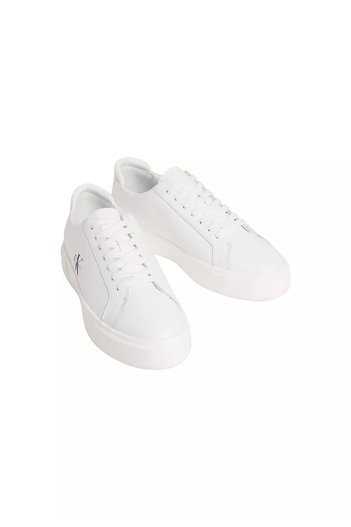 Calvin Klein Basket Cupsole Laceup LTH ML Erkek Sneaker YM0YM01460 - Beyaz