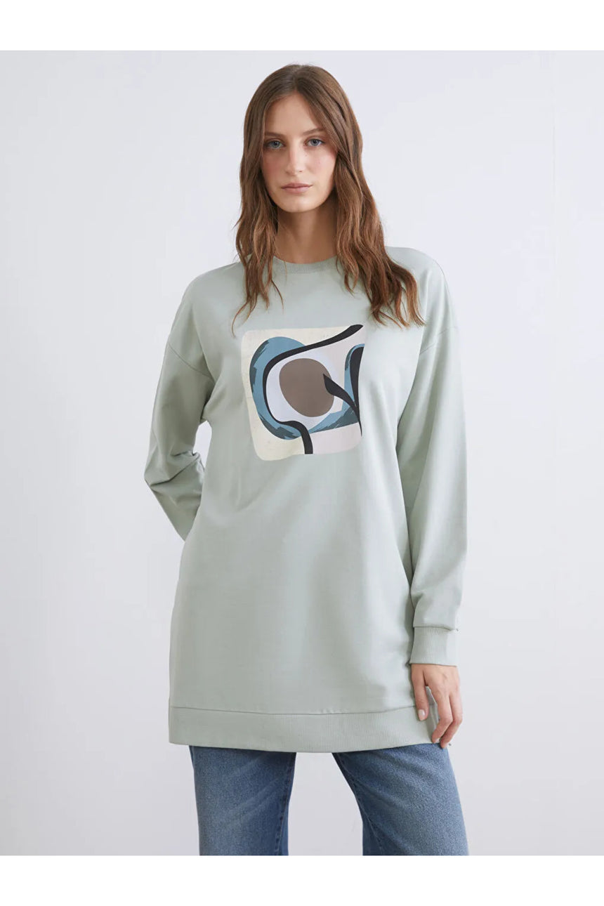 LC Waikiki Kadın Oversize Tunik W5K806B8 - Açık Gri