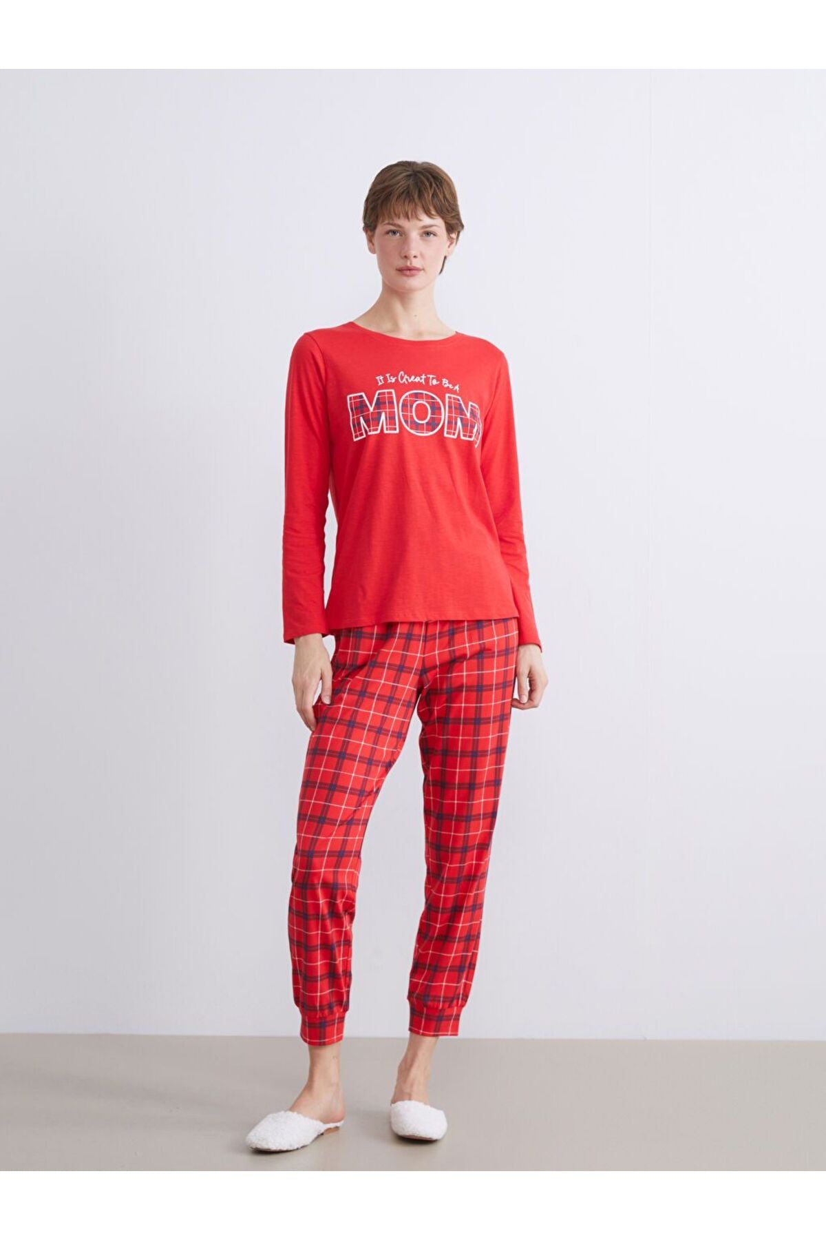 LC Waikiki Kadın Pijama Takımı W5FE04D8 - Kırmızı