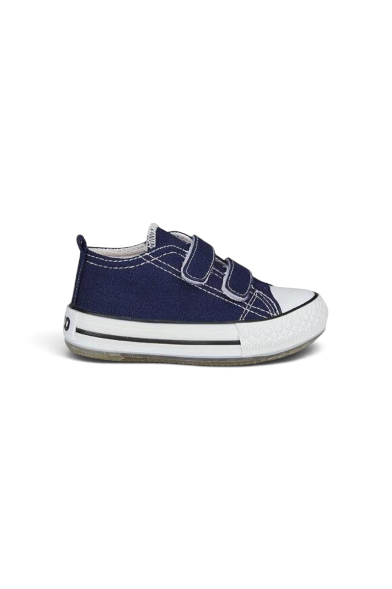 Sporline Vicco lacivert keten çocuk sneaker, cırt cırtlı tasarım ve beyaz burun detaylı