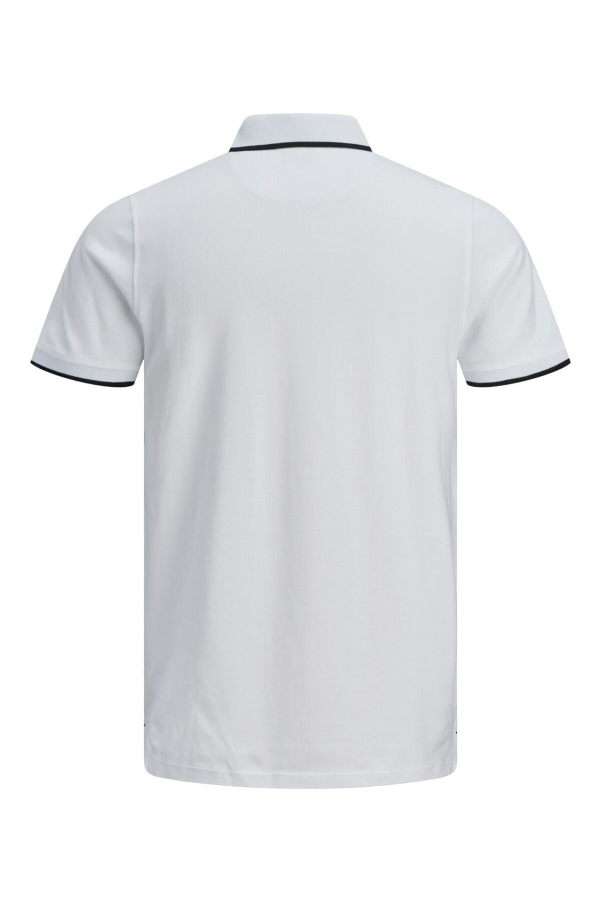 Jack & Jones Plus Paulos Erkek Büyük Beden Polo Yaka T-Shirt 12143859 - Beyaz