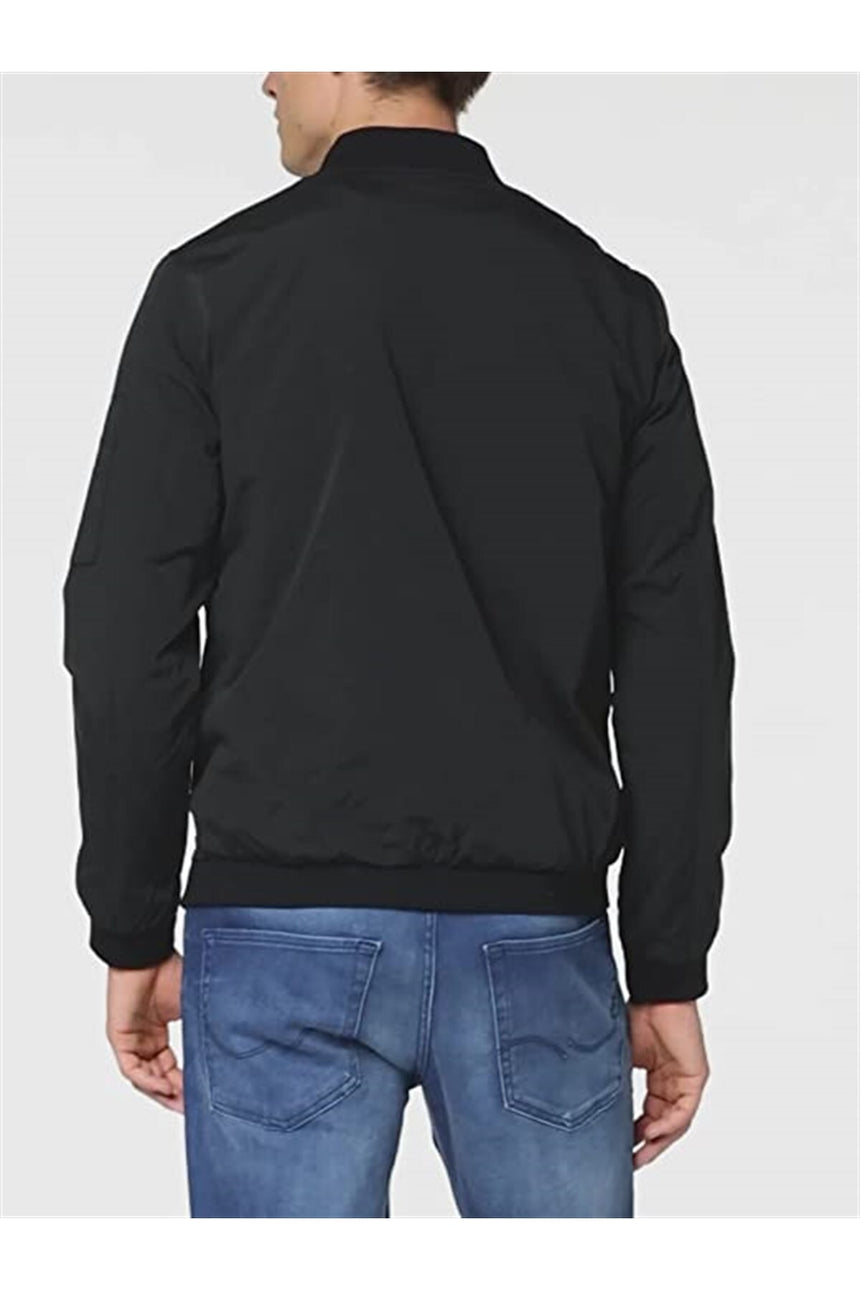 JACK&JONES JJERUSH BOMBER NOOS PLS 12173990 - Siyah