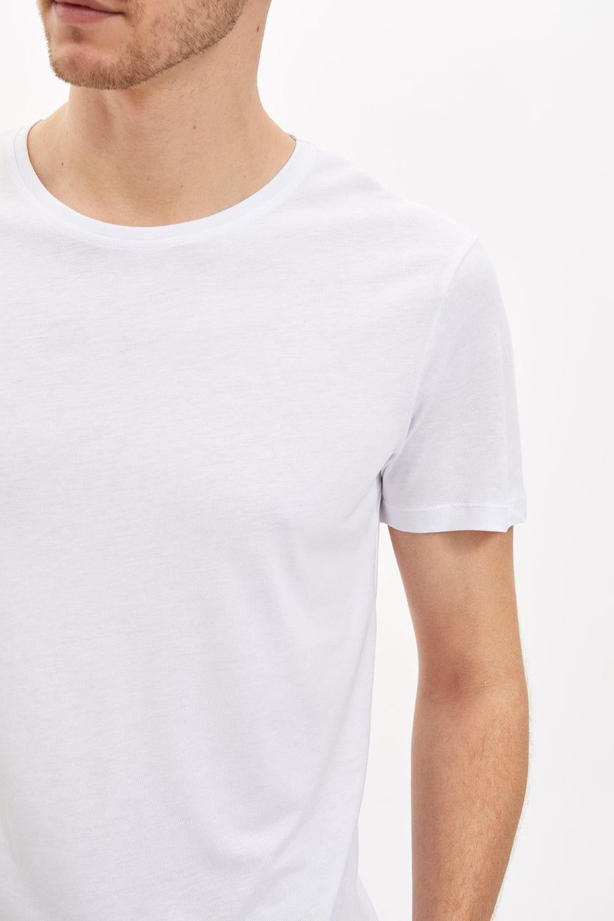 DeFacto M6606AZ Erkek T-Shirt - Beyaz