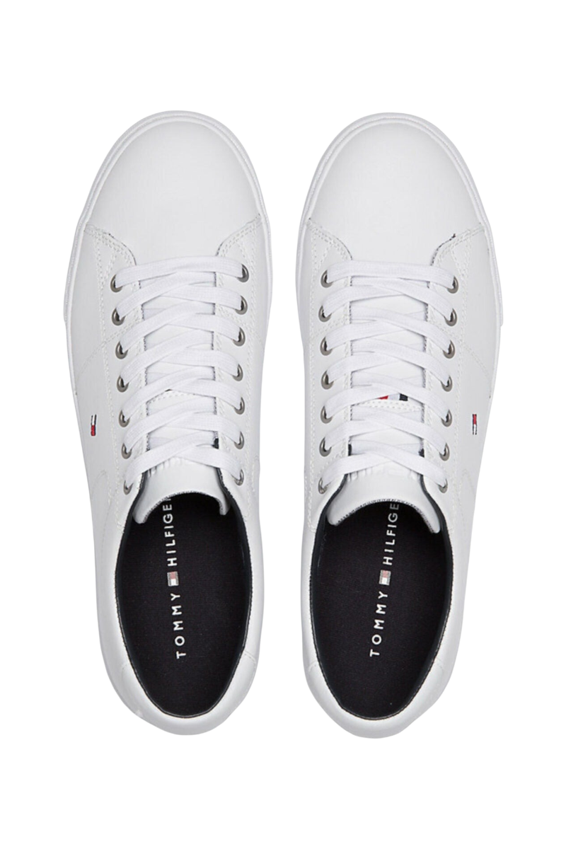 Sporline Tommy Hilfiger beyaz deri erkek sneaker, üstten görünüm