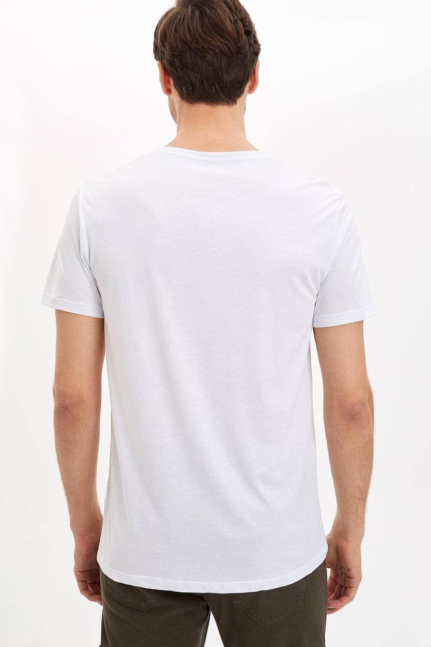 DeFacto M6606AZ Erkek T-Shirt - Beyaz