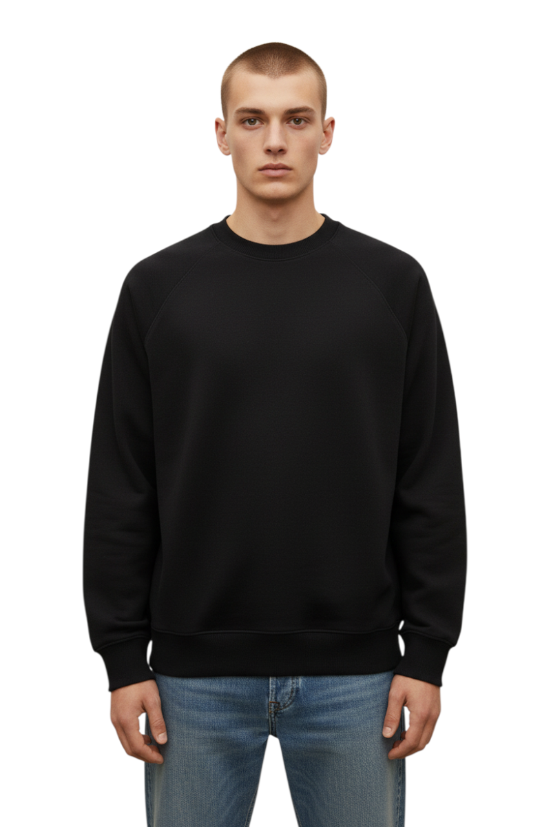 Sporline Timberland Exeter River siyah bisiklet yaka erkek sweatshirt, regular fit kesim ve ribana detaylı