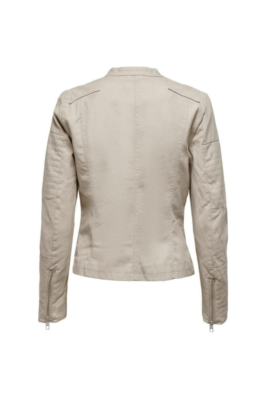 only kadın onlava faux leather biker otw noos 15102997 - Gümüş