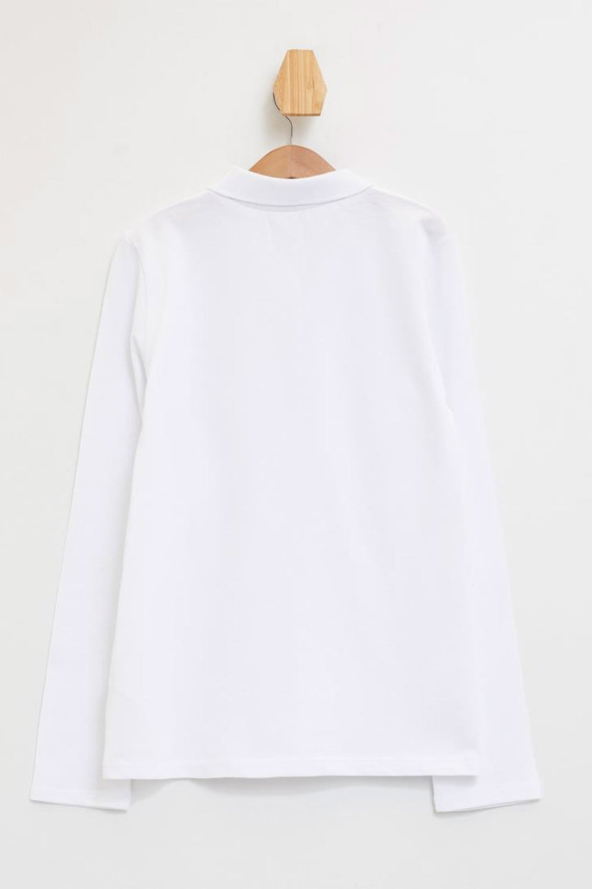 Defacto Çocuk Long Sleeve Polo T-Shirt J0010A6 - Beyaz