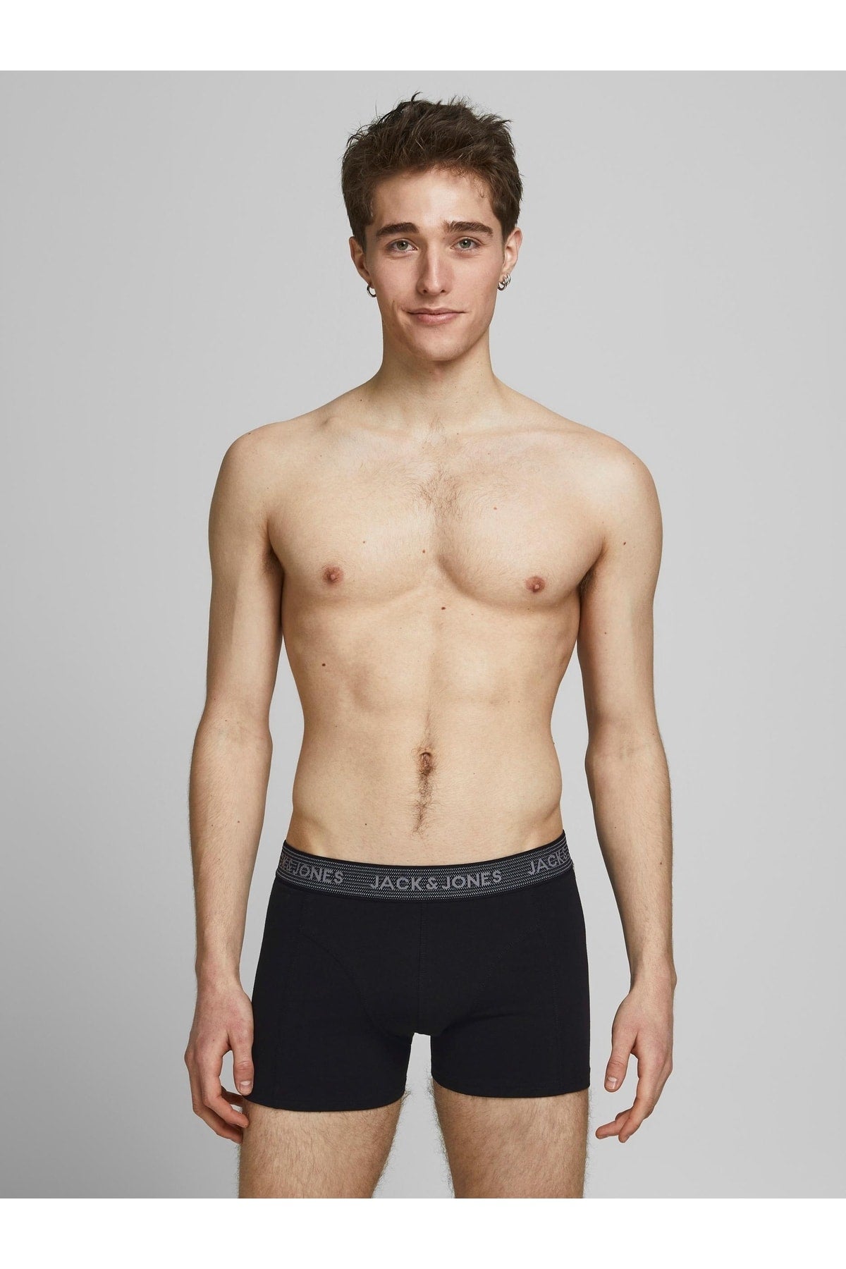 Jack & Jones Waistband Erkek 3'lü Boxer 12127816 - Siyah / Gri