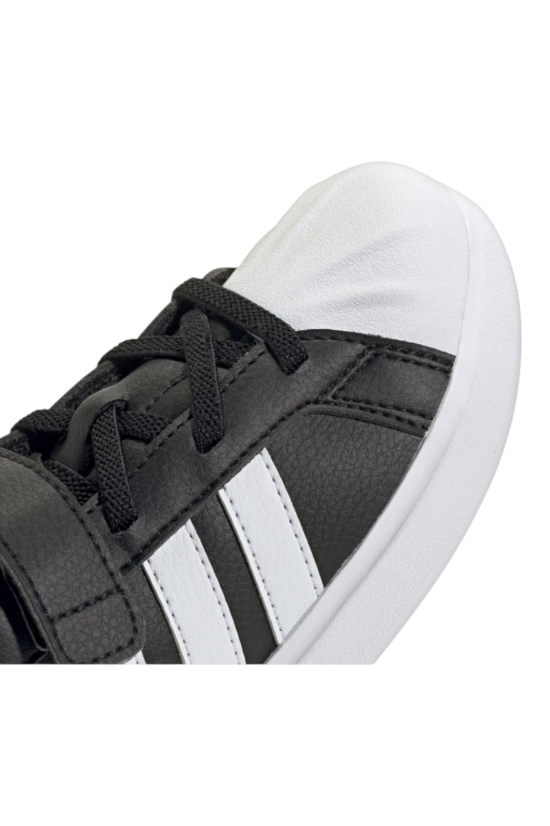 Sporline adidas Streettalk unisex siyah suni deri spor ayakkabı, beyaz detaylı ve bağcıklı tasarım