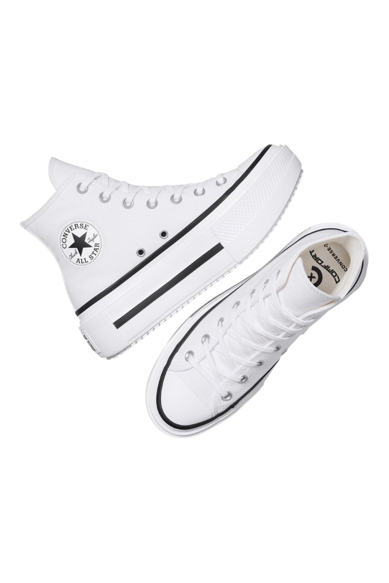 Sporline beyaz Converse Chuck Taylor All Star Lift platform tabanlı yüksek konçlu kanvas spor ayakkabı