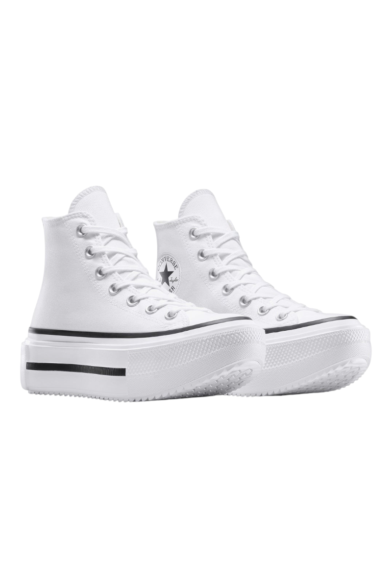 Sporline beyaz Converse Chuck Taylor All Star Lift platform tabanlı yüksek bilekli kanvas spor ayakkabı