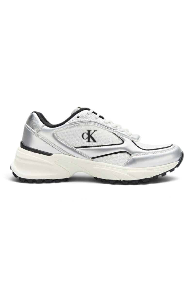 Sporline Calvin Klein gri poliüretan erkek sneaker, yan kısmında CK logolu modern tasarım spor ayakkabı.