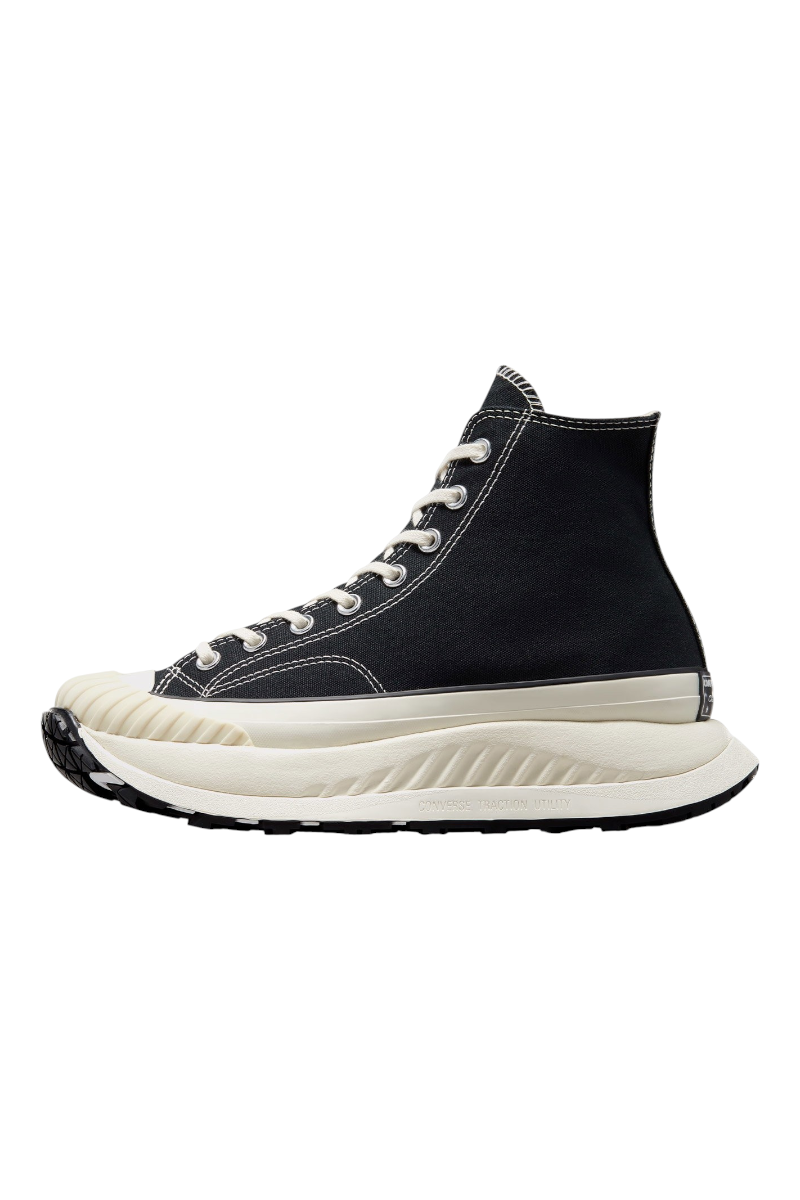 Sporline Converse Chuck 70 AT-CX siyah yüksek tabanlı kanvas spor ayakkabı, yan profil görünümü
