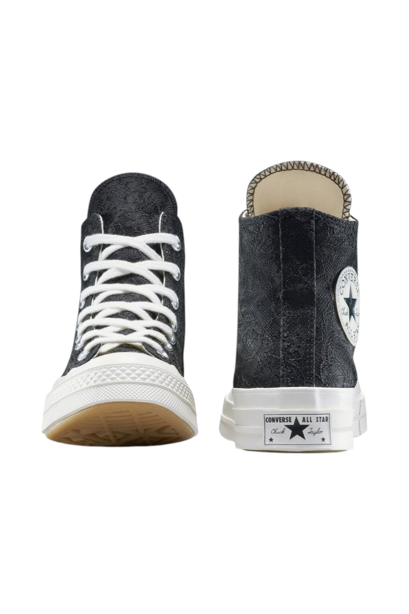 Sporline Converse Chuck 70 siyah kanvas yüksek tabanlı spor ayakkabı ön ve arka görünümü