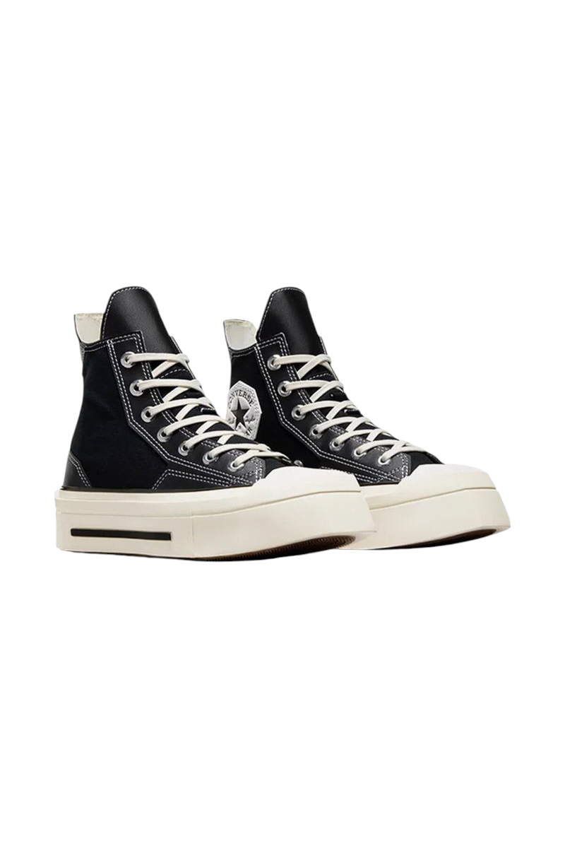 Sporline siyah renkli, yüksek tabanlı ve kare burun detaylı Converse Chuck 70 De Luxe Squared kadın günlük ayakkabı