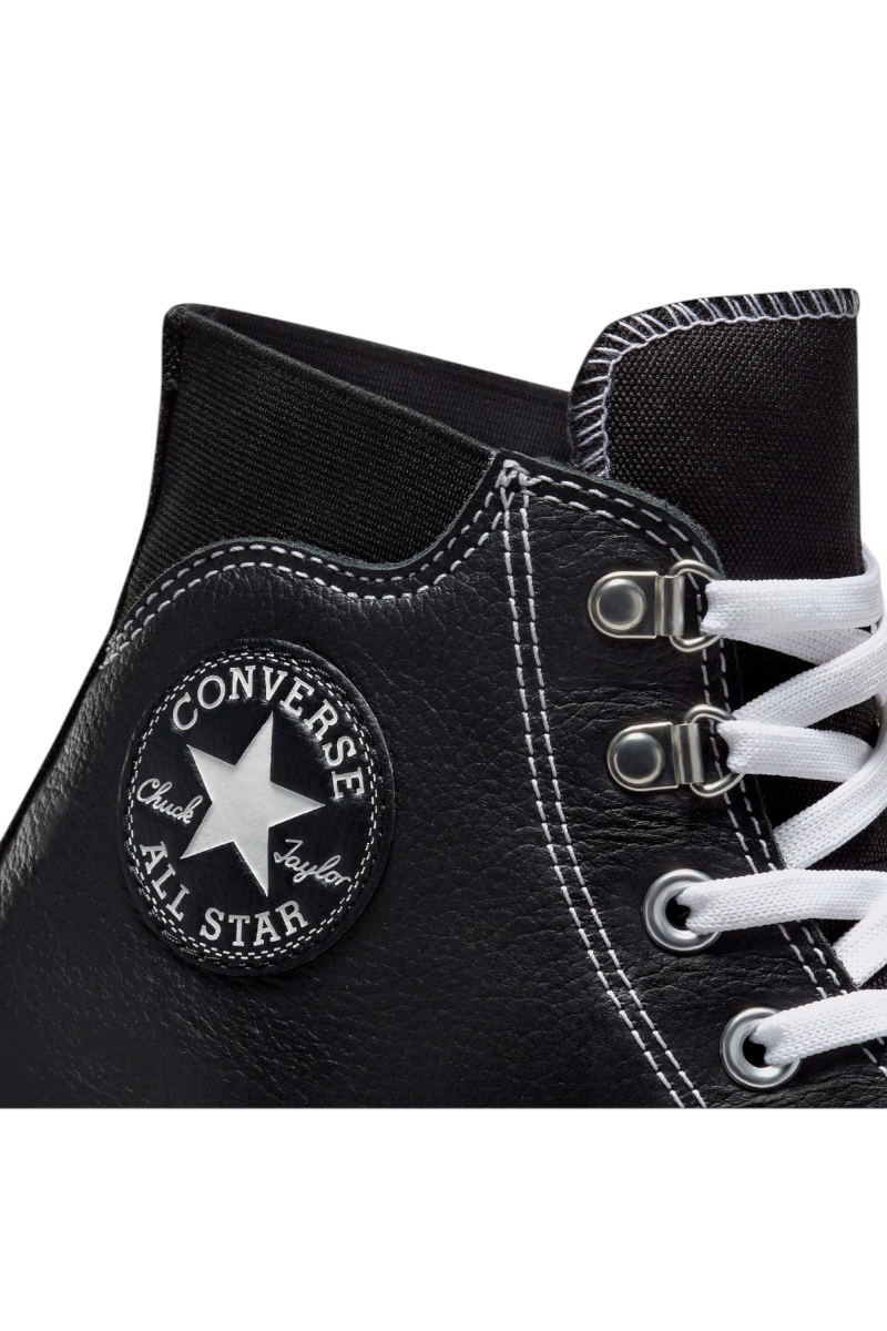 Sporline siyah deri Converse City Trek yüksek bilekli su geçirmez spor ayakkabı detayı ve Chuck Taylor logosu