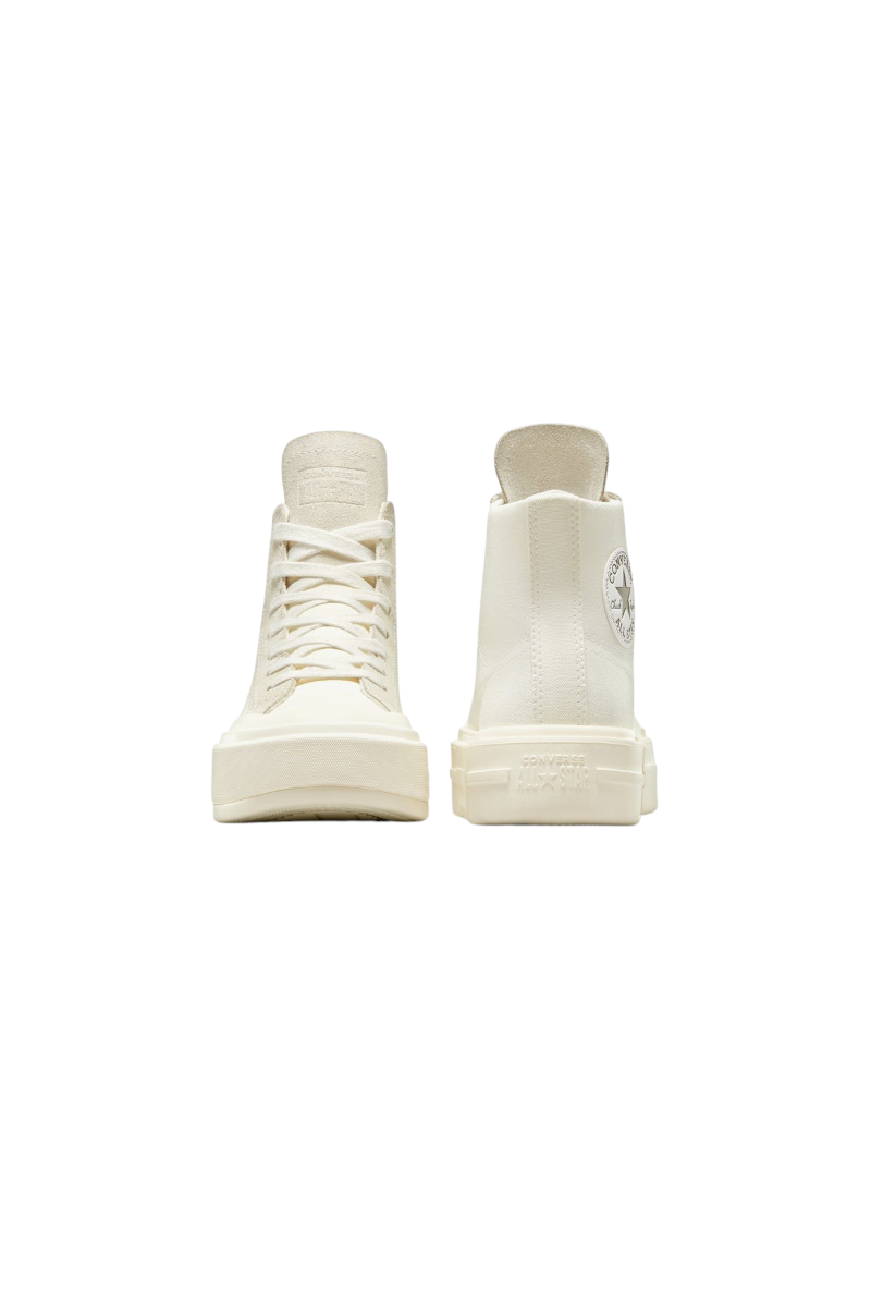 Sporline Converse Cruise krem rengi kanvas yüksek tabanlı spor ayakkabı ön ve yan görünüm